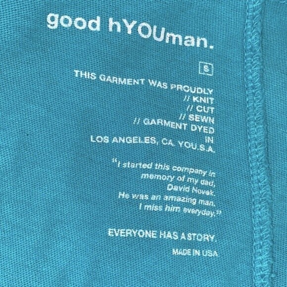Good hYOUman. Turquoise weekend T-shirt size small - Picture 3 of 6